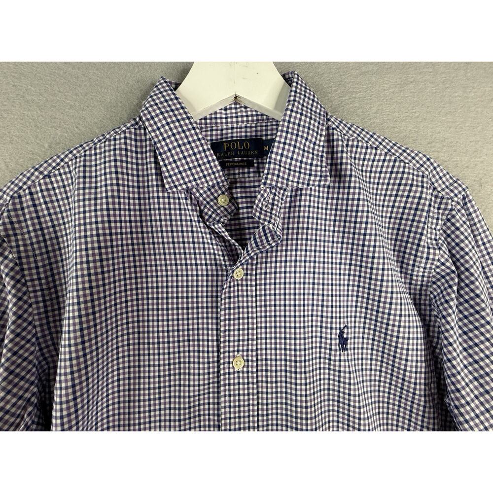 Polo Ralph Lauren Performance Button Down Men's Sz M Plaid Stretch Preppy